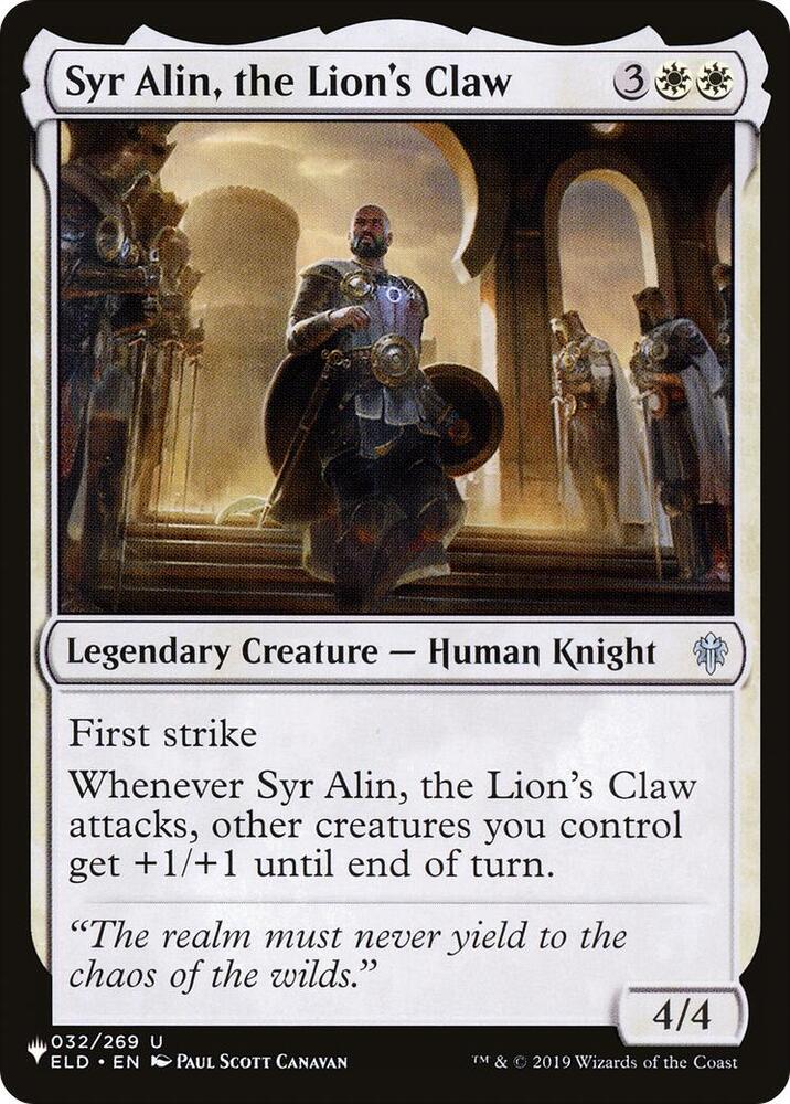 Syr Alin, the Lion's Claw 032/269 card from The List Reprints