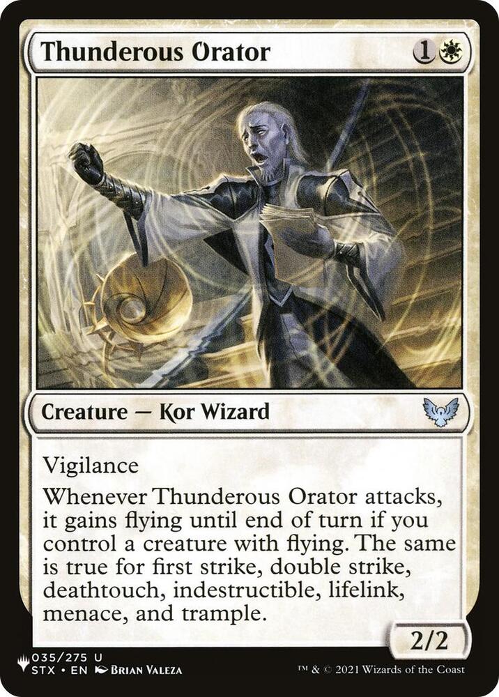 Thunderous Orator 035/275 card from The List Reprints