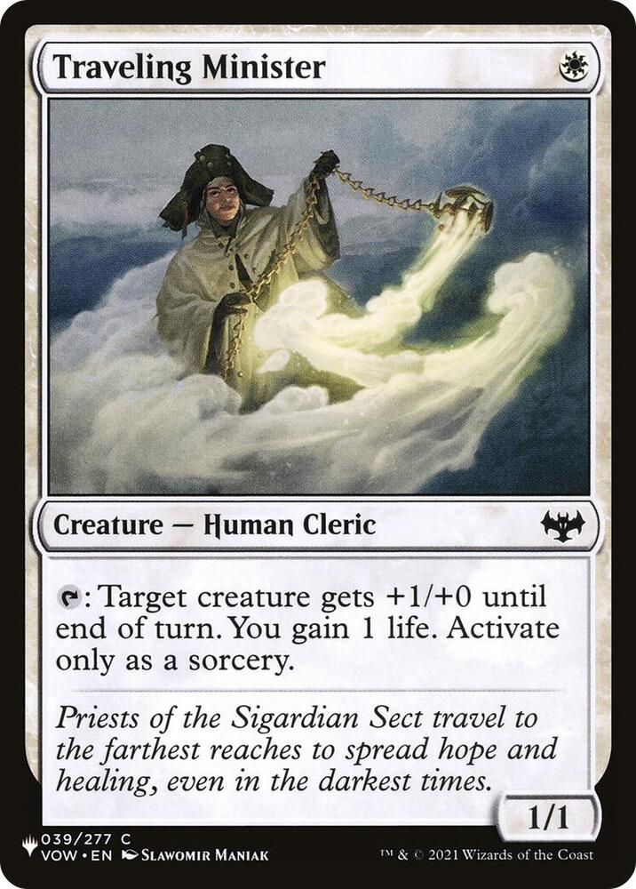 Traveling Minister 039/277 card from The List Reprints