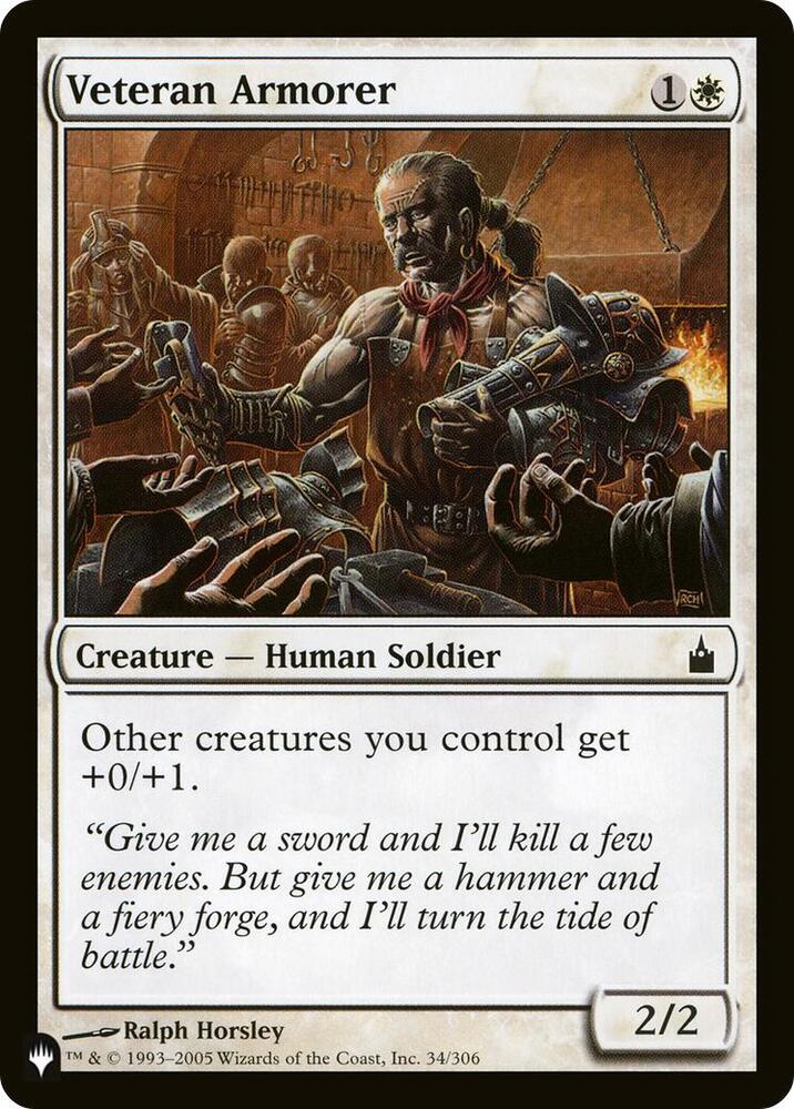 Veteran Armorer 34/306 card from The List Reprints