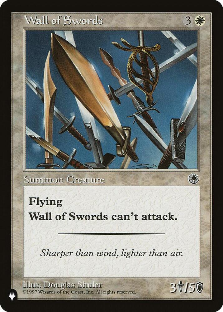 Wall of Swords card from The List Reprints
