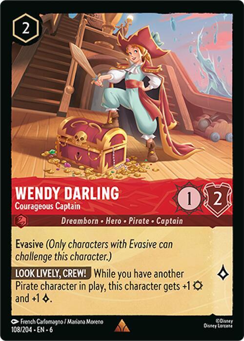 Wendy Darling - Courageous Captain 108/204 card from Azurite Sea