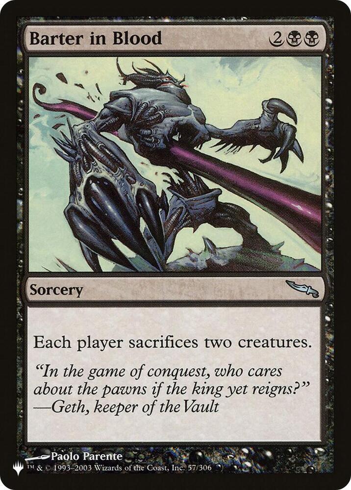Barter in Blood 57/306 card from The List Reprints