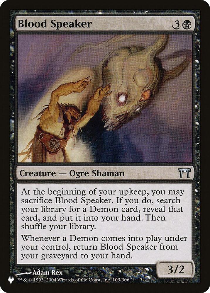 Blood Speaker 103/306 card from The List Reprints