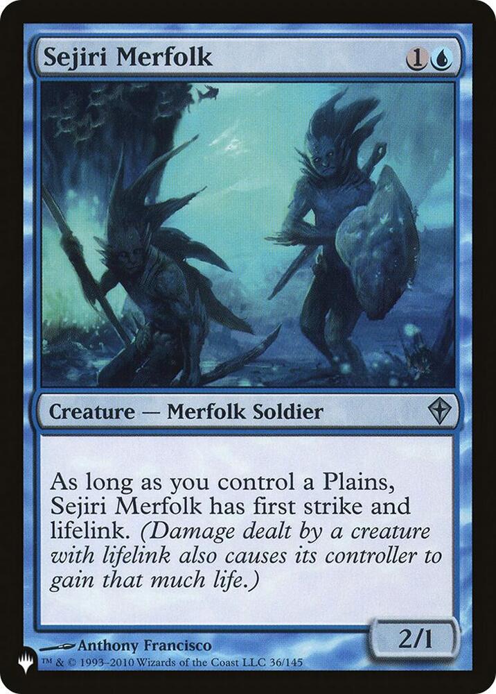 Sejiri Merfolk 36/145 card from The List Reprints