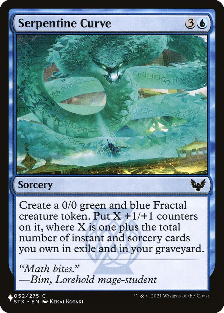 Serpentine Curve 052/275 card from The List Reprints