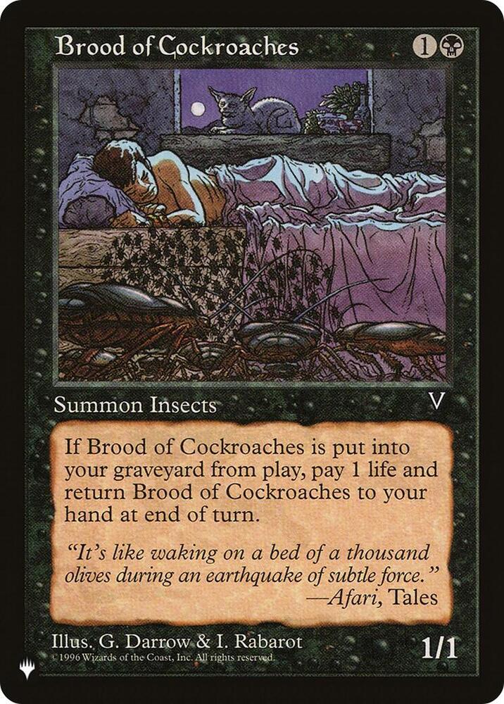 Brood of Cockroaches card from The List Reprints