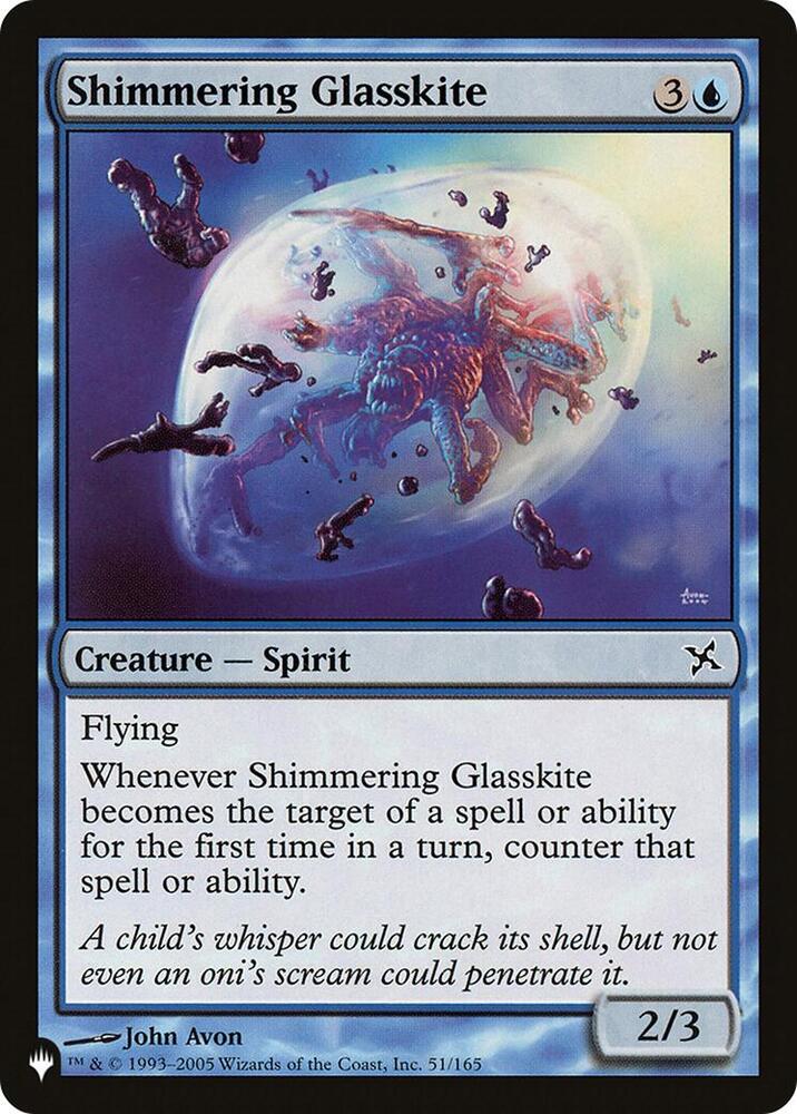 Shimmering Glasskite 51/165 card from The List Reprints