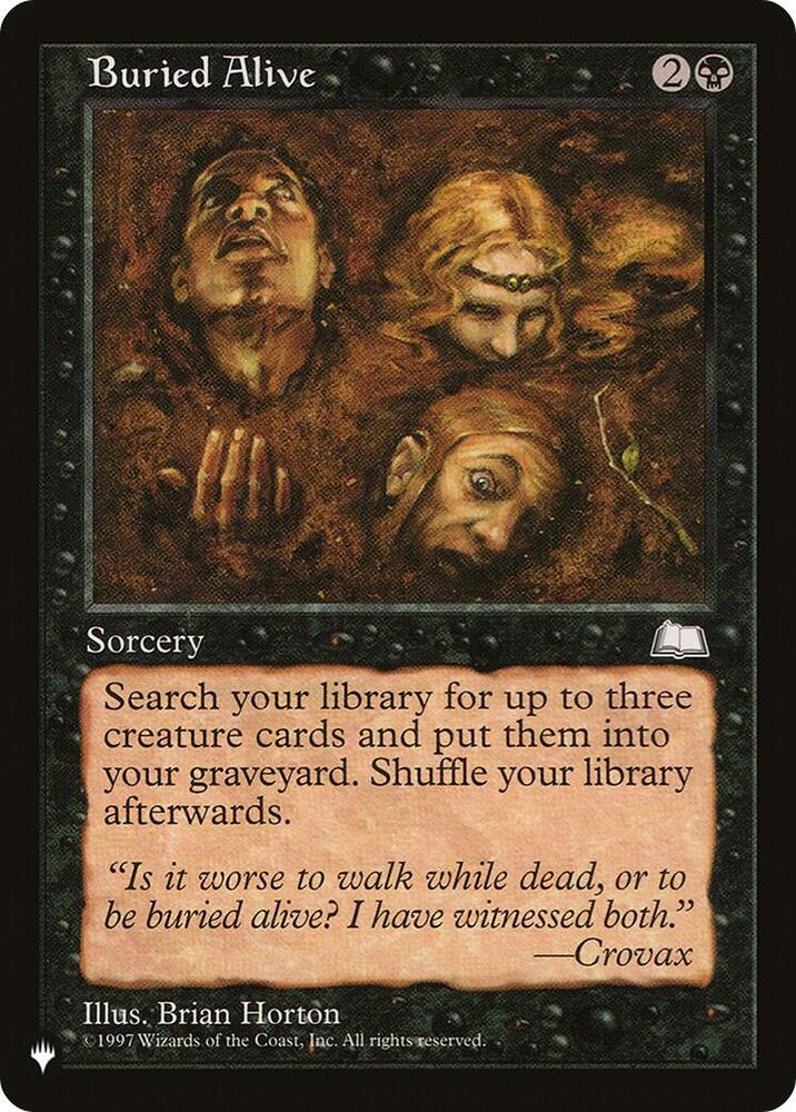 Buried Alive card from The List Reprints