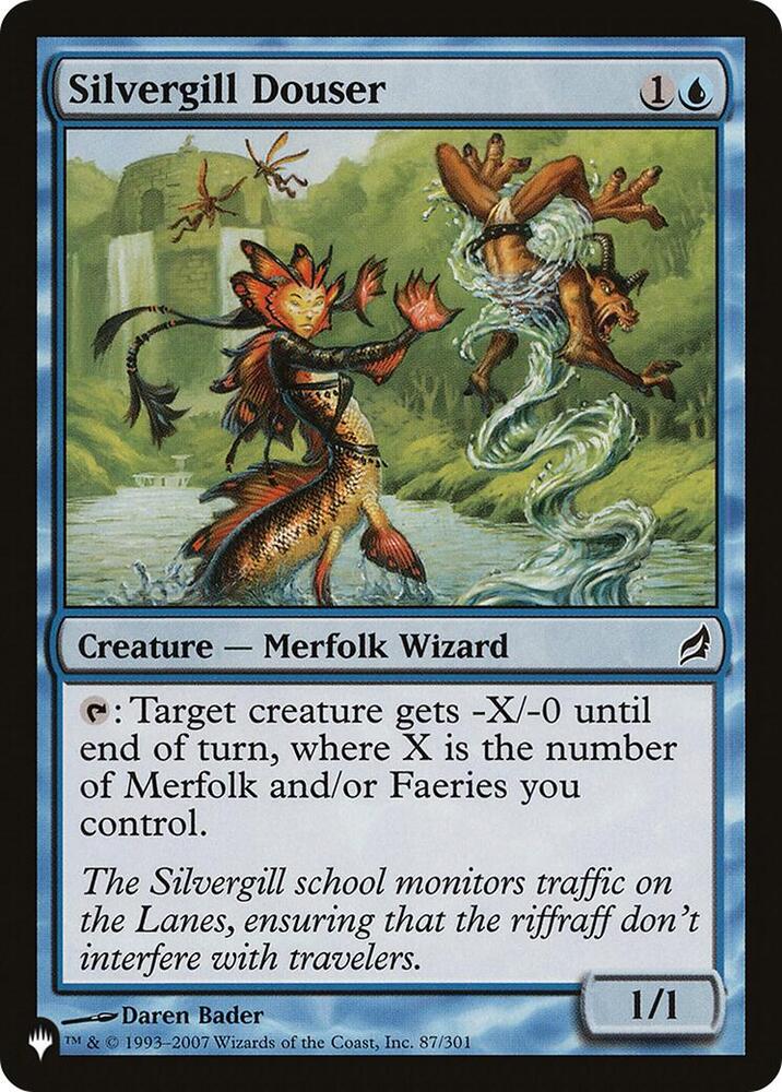 Silvergill Douser 87/301 card from The List Reprints
