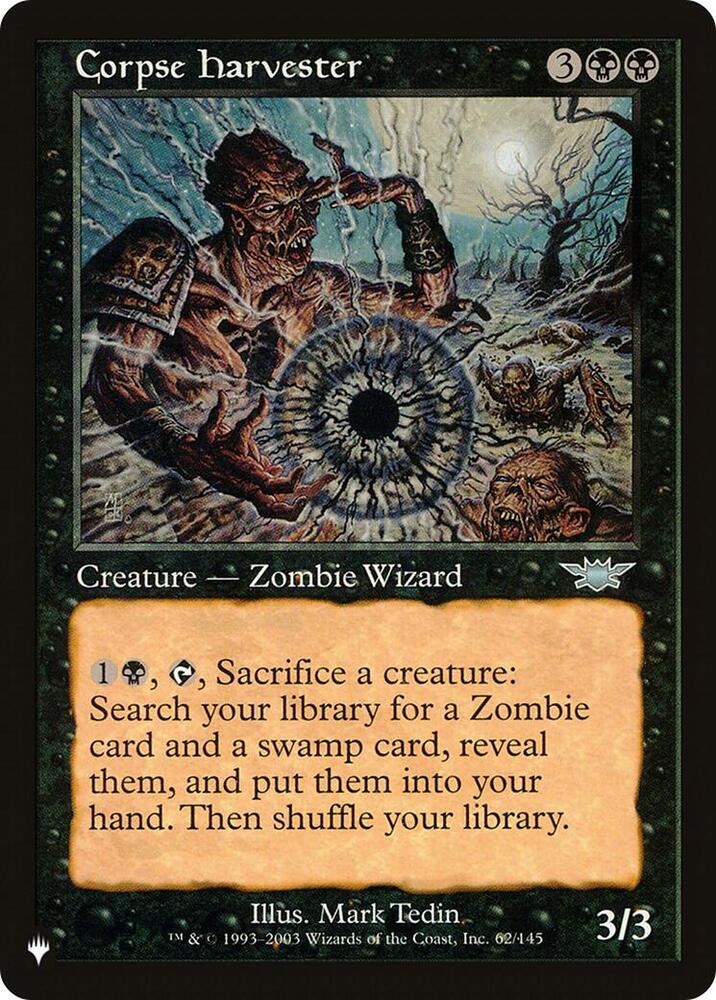 Corpse Harvester 62/145 card from The List Reprints