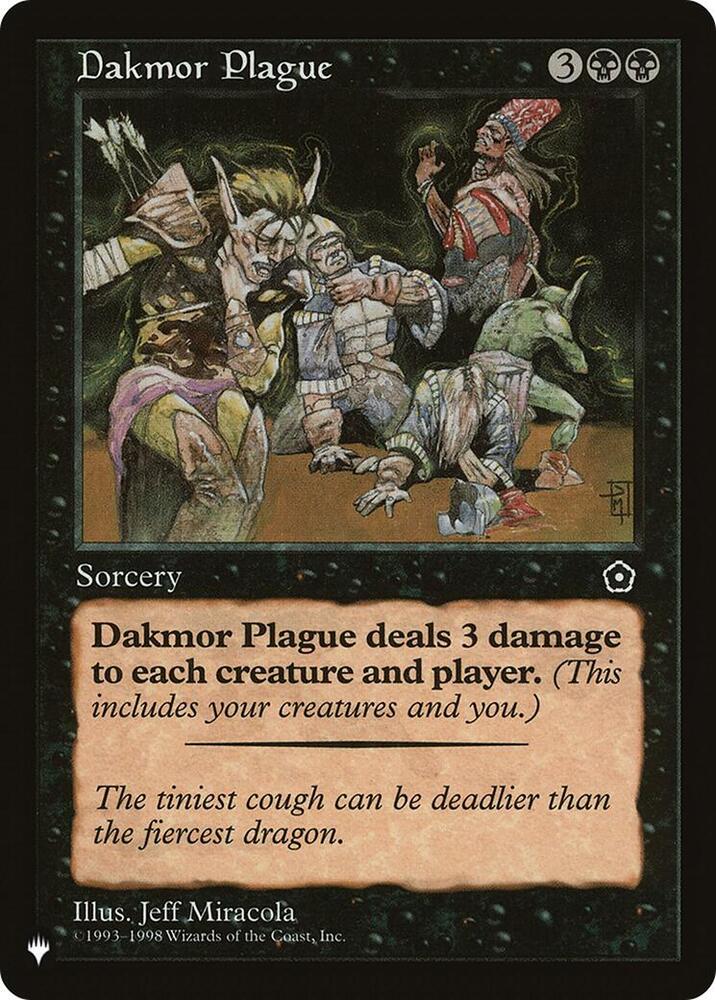 Dakmor Plague card from The List Reprints
