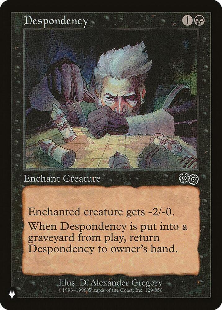 Despondency 129/350 card from The List Reprints
