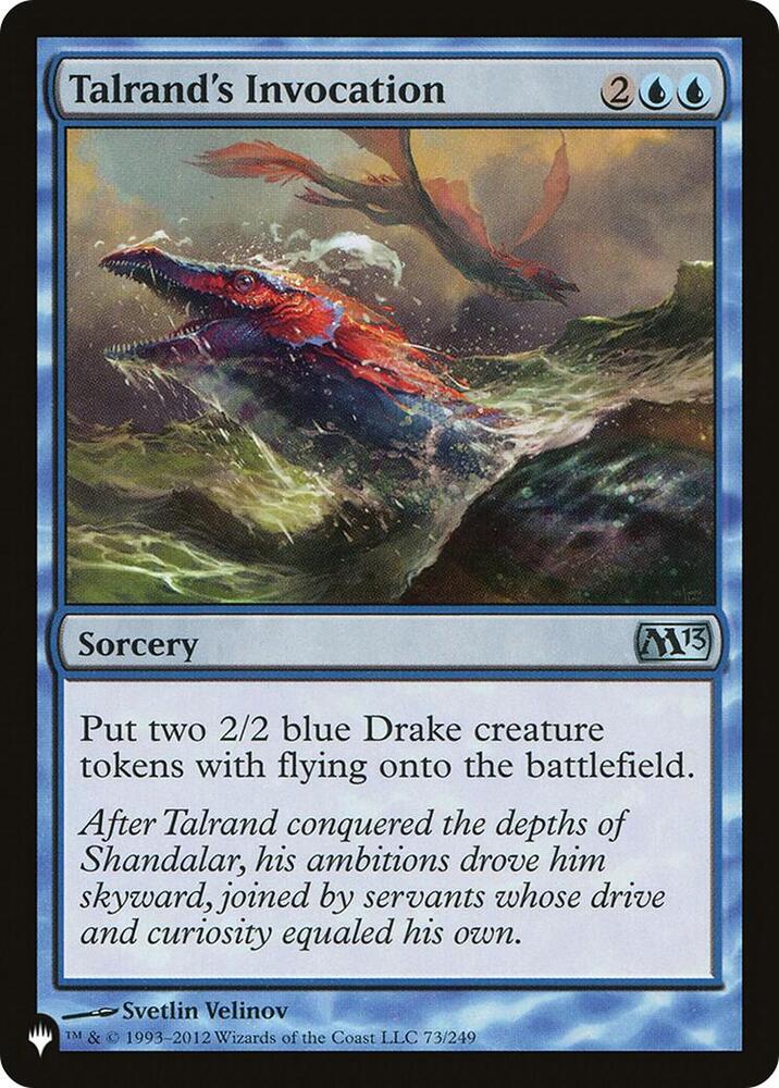 Talrand's Invocation 73/249 card from The List Reprints