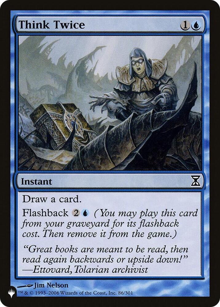 Think Twice 86/301 card from The List Reprints