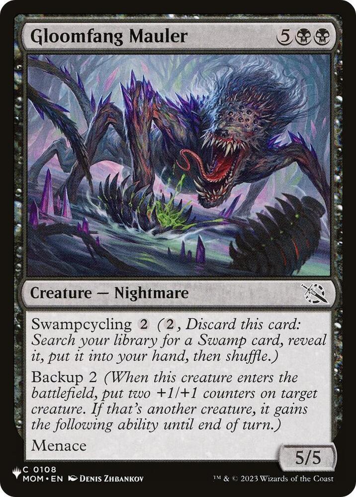Gloomfang Mauler 0108 card from The List Reprints