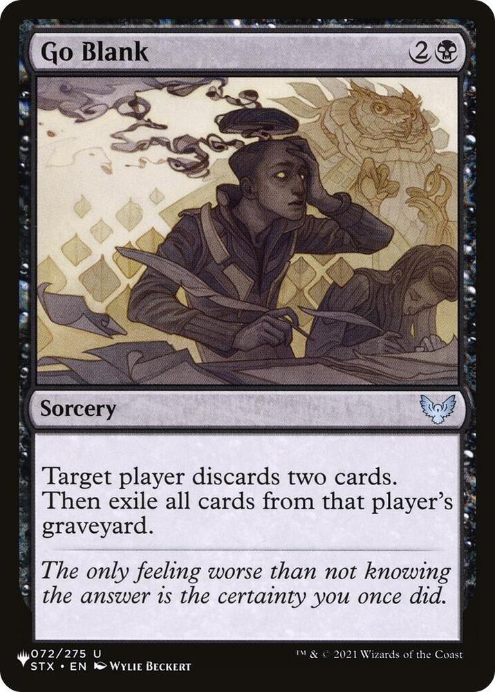 Go Blank 072/275 card from The List Reprints