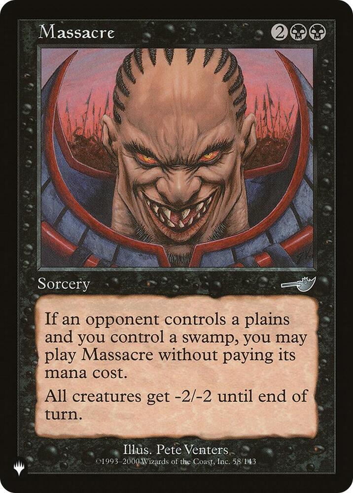 Massacre 58/143 card from The List Reprints