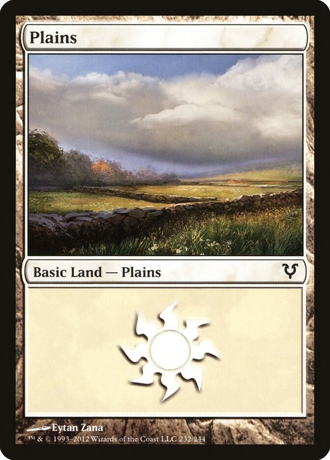 Plains 232 card from Avacyn Restored