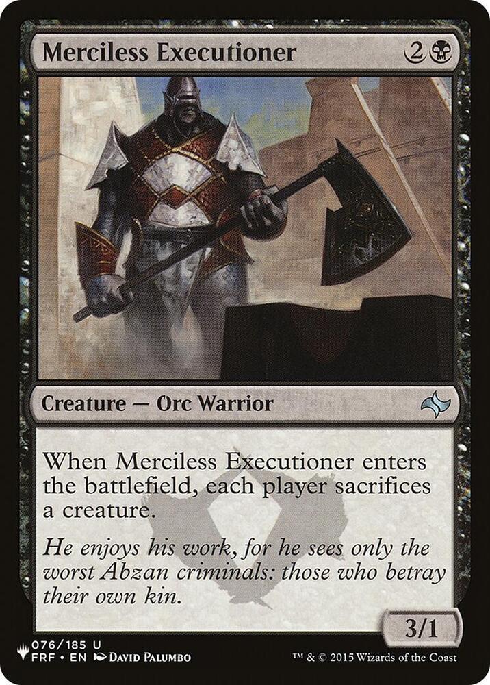 Merciless Executioner 076/185 card from The List Reprints