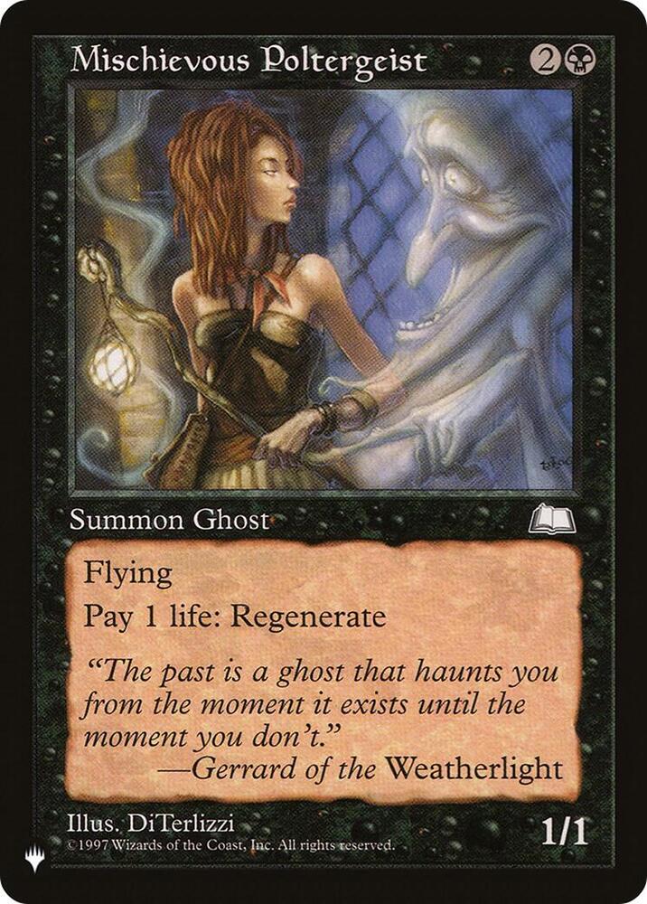 Mischievous Poltergeist card from The List Reprints