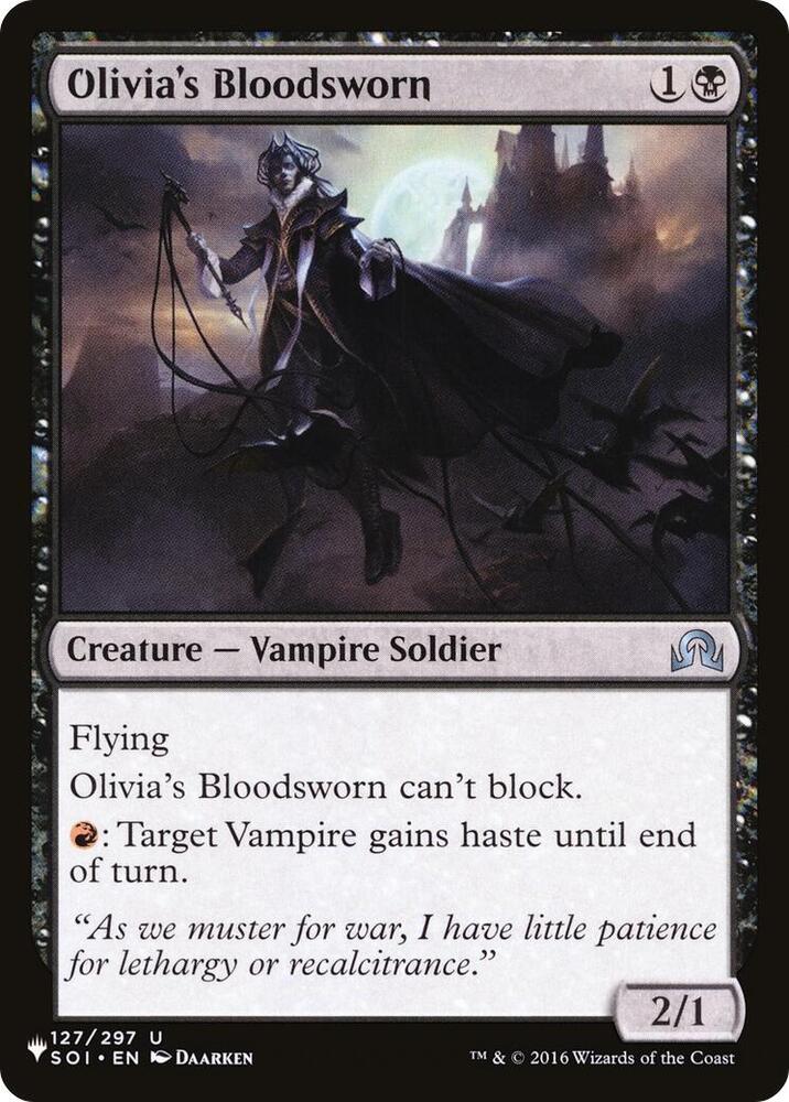 Olivia's Bloodsworn 127/297 card from The List Reprints
