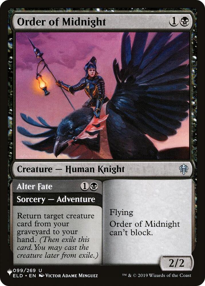 Order of Midnight 099/269 card from The List Reprints