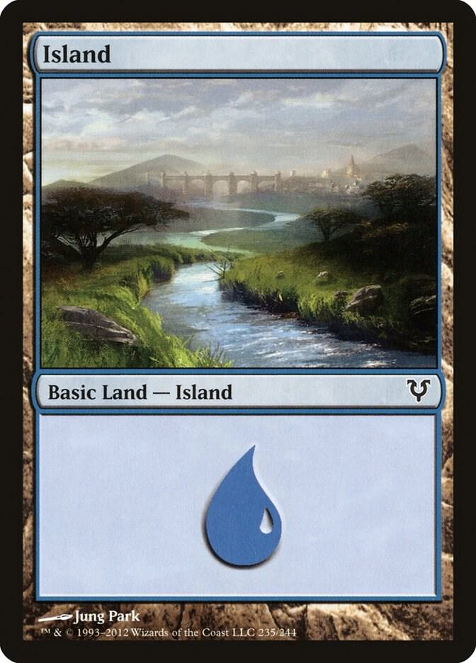 Island 235 card from Avacyn Restored
