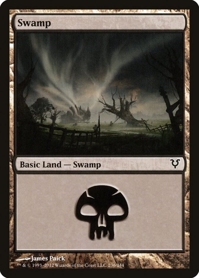 Swamp 236 card from Avacyn Restored