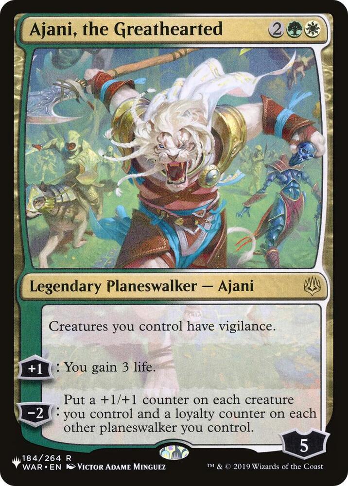 Ajani, the Greathearted 184/264 card from The List Reprints