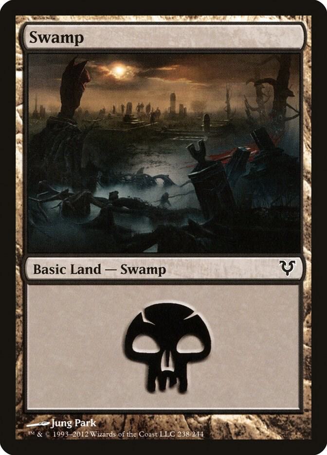 Swamp 238 card from Avacyn Restored