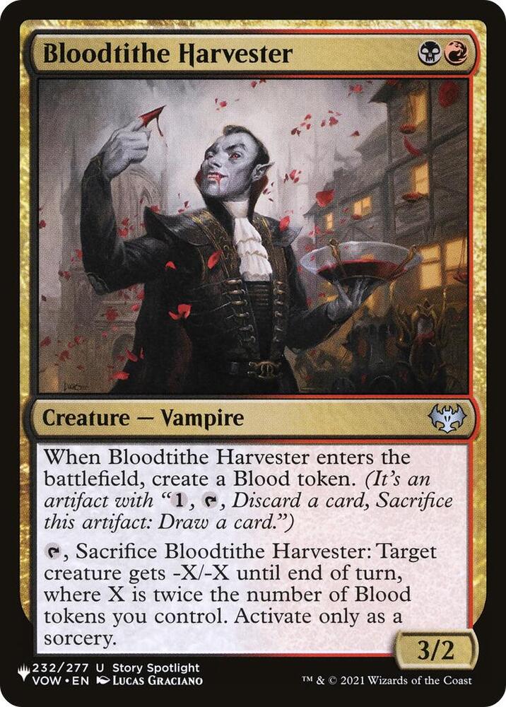 Bloodtithe Harvester 232/277 card from The List Reprints