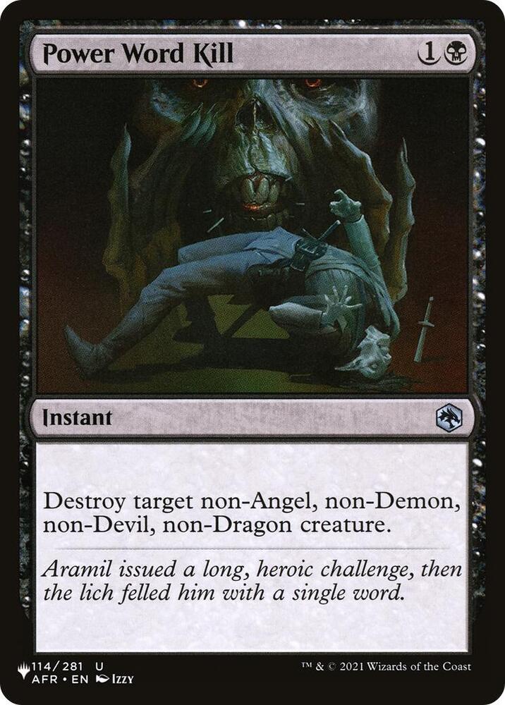 Power Word Kill 114/281 card from The List Reprints