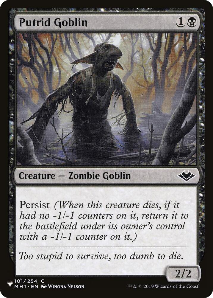 Putrid Goblin 101/254 card from The List Reprints