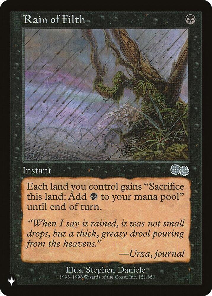 Rain of Filth 151/350 card from The List Reprints