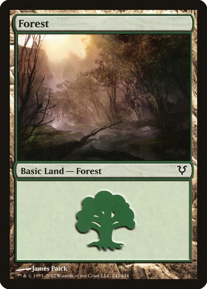 Forest 242 card from Avacyn Restored