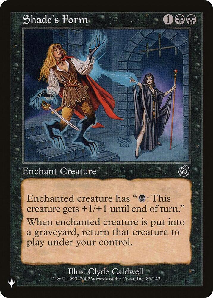 Shade's Form 81/143 card from The List Reprints