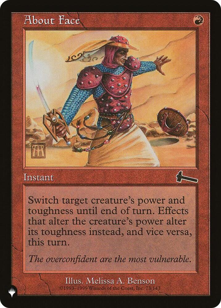 About Face 73/143 card from The List Reprints