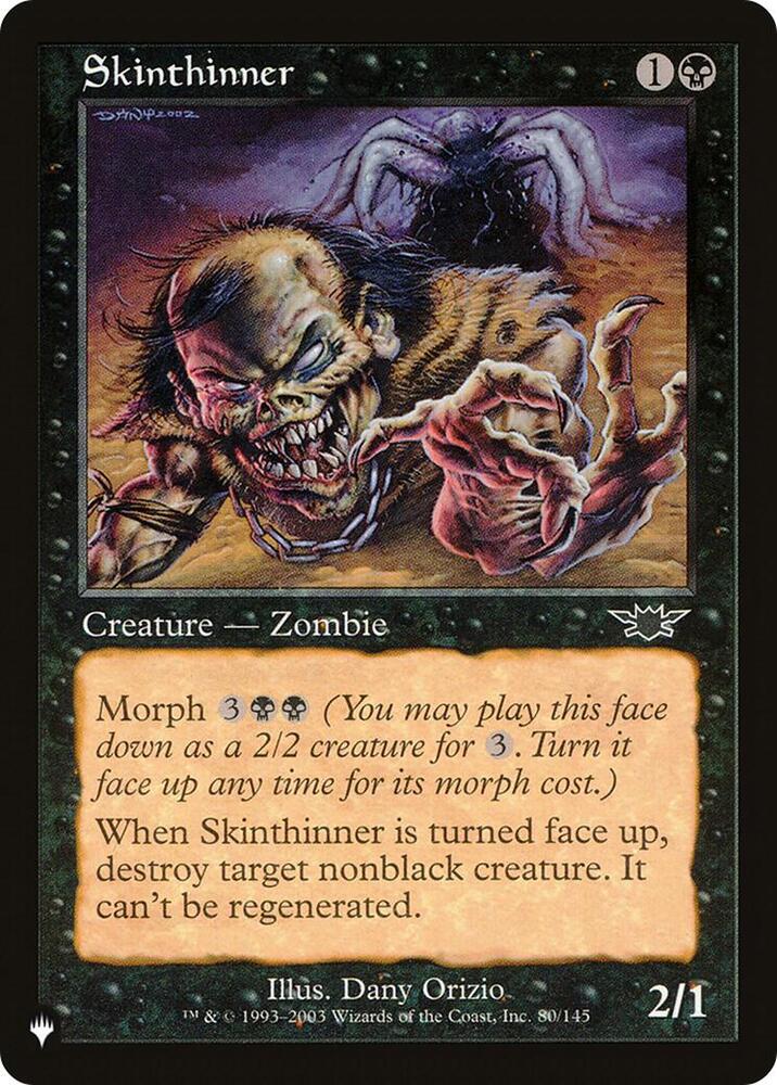 Skinthinner 80/145 card from The List Reprints