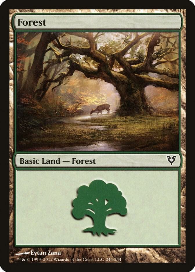 Forest 244 card from Avacyn Restored