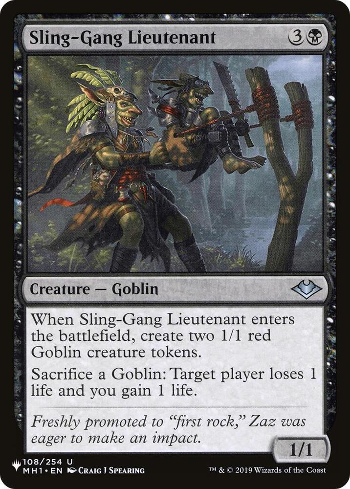 Sling-Gang Lieutenant 108/254 card from The List Reprints