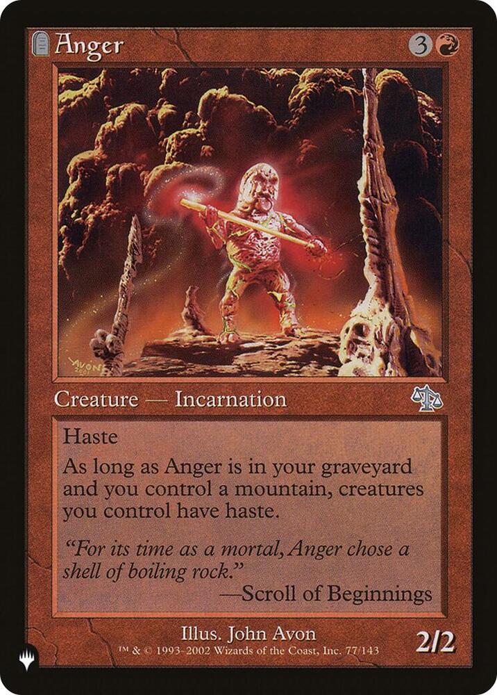 Anger (JUD) 77/143 card from The List Reprints
