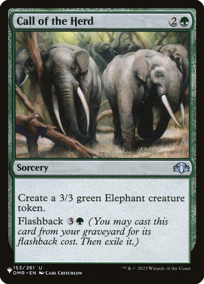 Call of the Herd 153/261 card from The List Reprints