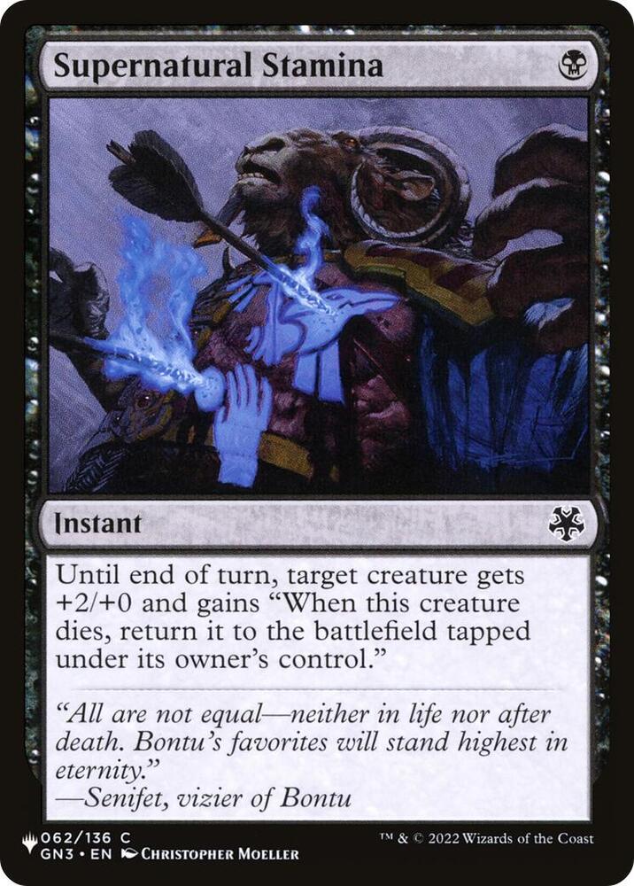 Supernatural Stamina 062/136 card from The List Reprints