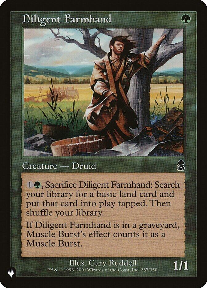 Diligent Farmhand 237/350 card from The List Reprints