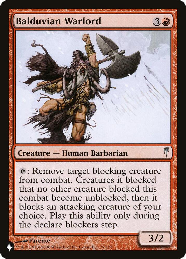Balduvian Warlord 77/155 card from The List Reprints