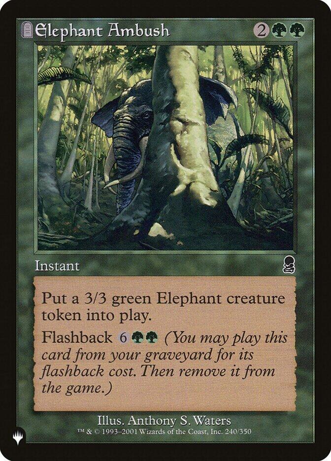 Elephant Ambush 240/350 card from The List Reprints