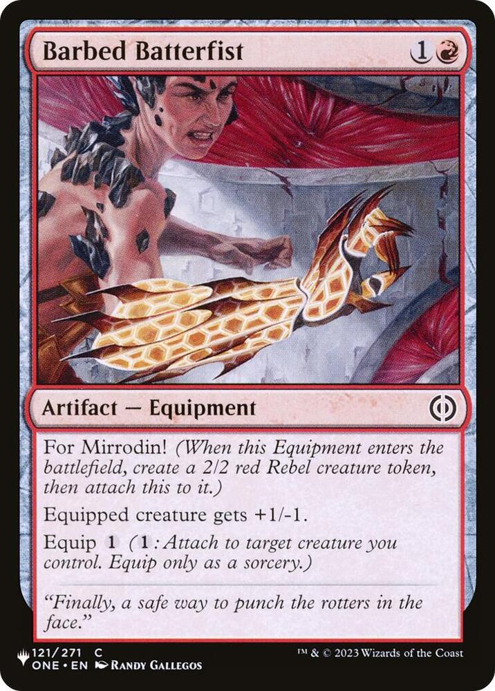 Barbed Batterfist 121/271 card from The List Reprints