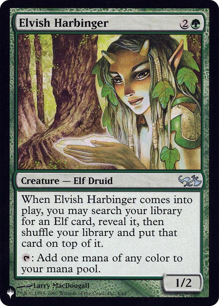 Elvish Harbinger (DD1) 004/062 card from The List Reprints