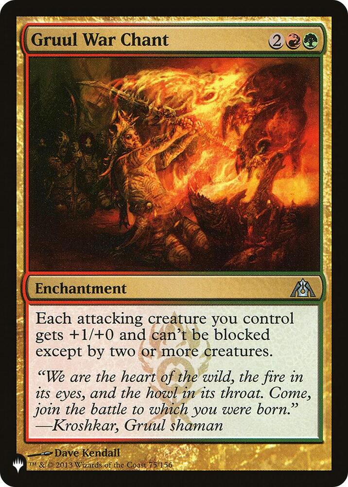 Gruul War Chant 75/156 card from The List Reprints